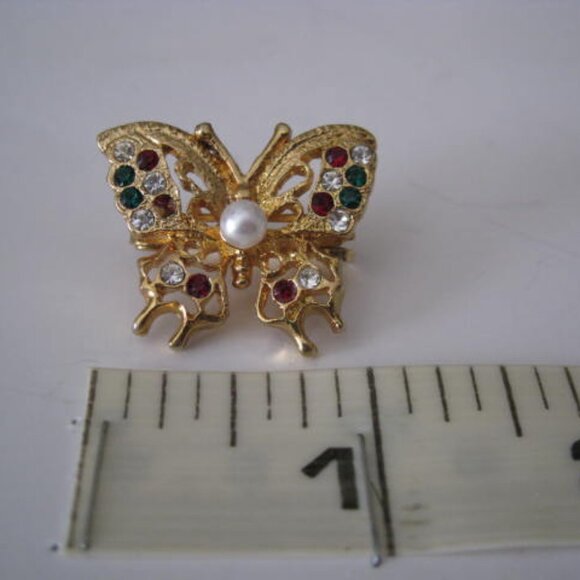 Vintage Butterfly Bolo Tie Clasp Gold Tone Slider Only - No Cord - Picture 6 of 7